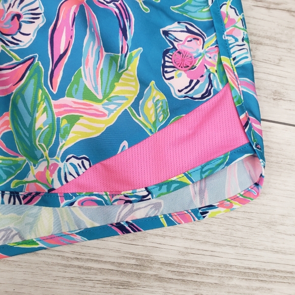 Lilly Pulitzer Shorts Ocean Trail Formentera Turquoise XS Keep on Beleafing - Picture 4 of 11